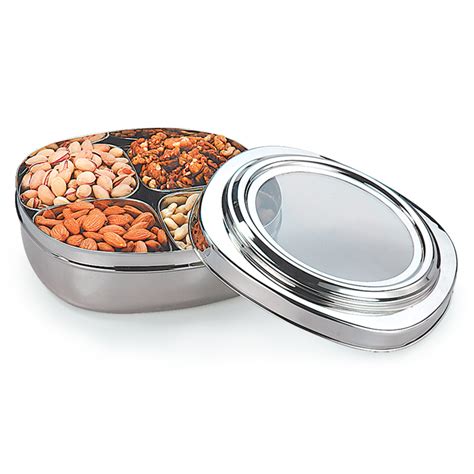 stainless steel dry fruit box|Hexa Dry Fruit Box with Rotating Compartments .